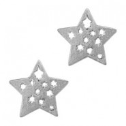 Metal Charm Star 18x18mm Antique silver